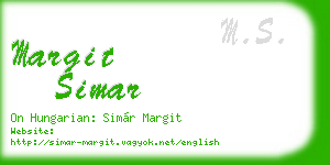 margit simar business card
